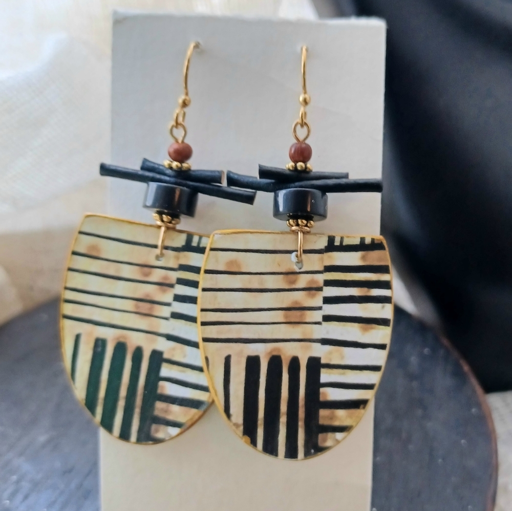 SOLD.  Handcrafted Paper Earrings